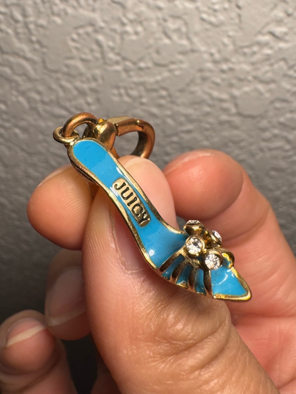 Juicy Couture Charm – Blue Heel | Gold-Tone, Collectible